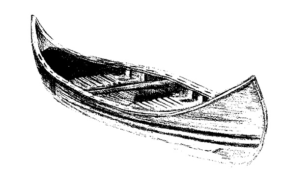 sketch of a canoe